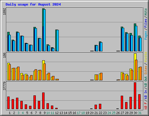 Daily usage for August 2024