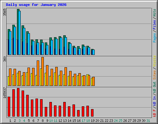 Daily usage for January 2026